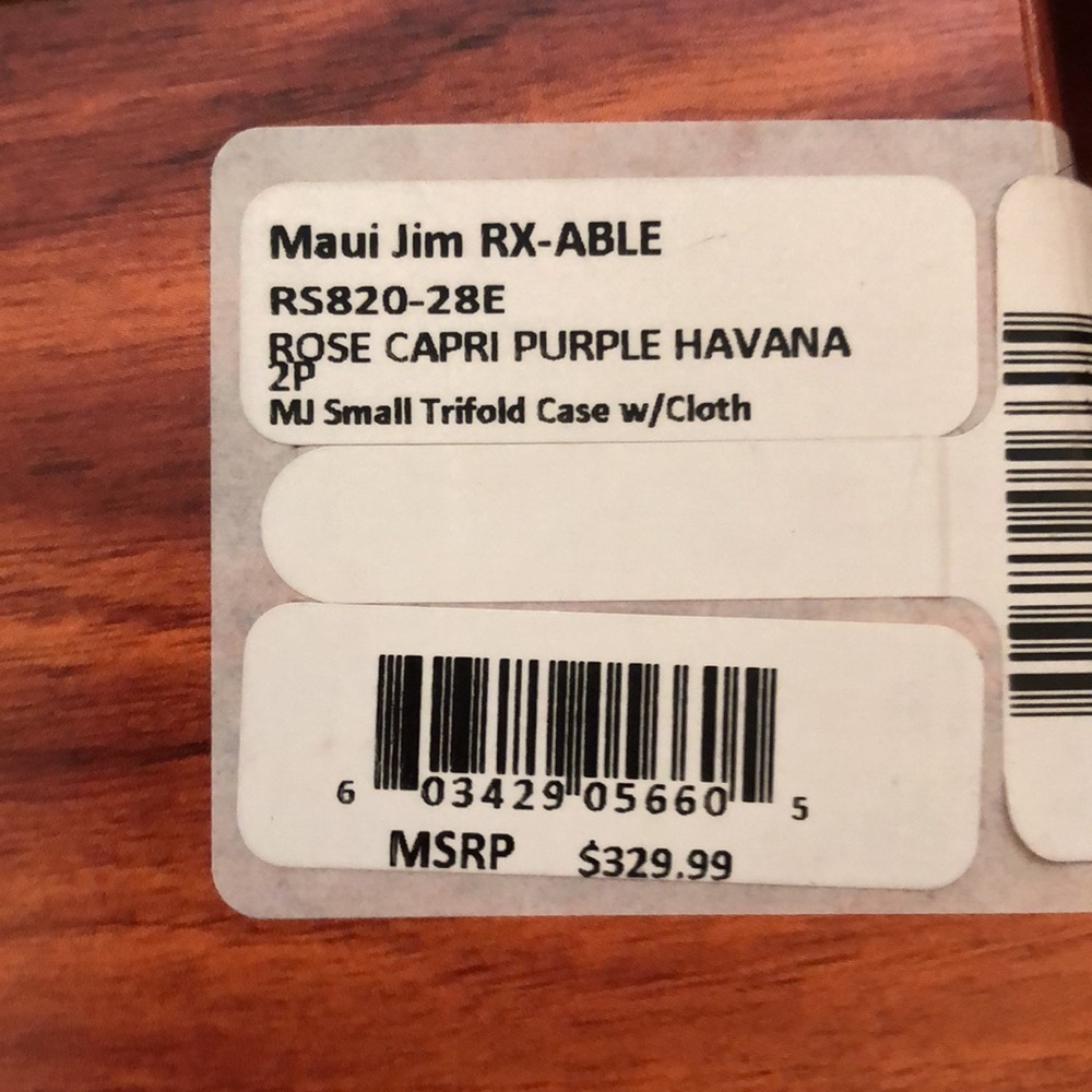 Never Worn Maui Jim Rose Capri Purple Havana Sunnies With Trifold Case No Cloth - Picture 10 of 10